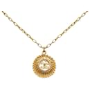 Chanel Vintage Coco Mark Medal Necklace Gold Plated in Very Good Condition