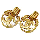 Chanel Vintage Coco Mark Clip-On Earrings in Very Good Condition