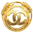 Broche Vintage Coco Mark de Chanel Plaqué Or en Très Bon État