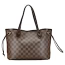 Louis Vuitton Damier Neverfull PM Tote Bag N51109 Brown PVC Leather in Very Good Condition