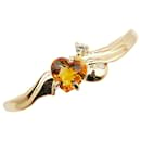 K18YG Yellow Gold Citrine Diamond Heart Ring in Excellent Condition - & Other Stories