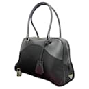 Prada Mini Boston Bag Leather Handbag in Very Good Condition