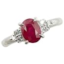 Pt900 Platinum Ruby 1.36ct Diamond 0.12ct Ring in Great Condition - & Other Stories