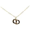 Dior CD Logo Necklace Gold Black Plated in Very Good Condition