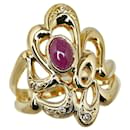 K18YG Yellow Gold Ruby 0.76ct Diamond 0.04ct Ring in Excellent Condition - & Other Stories