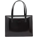 Bolso de cuero negro Loewe con herrajes dorados