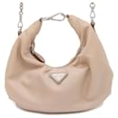 Prada Chain Shoulder Bag - Beige Nylon 2way Handbag