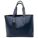 Sac à main Cabas Voyage en cuir Taurillon Louis Vuitton en bleu marine