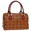 MCM Vicetos Logogram Mini Boston Bag en cuir PVC marron Auth ki4582