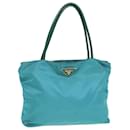 Bolsa de Ombro PRADA em Nylon Azul Turquesa Auth 77836 - Prada