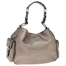 PRADA Shoulder Bag Leather Silver Auth ep4586 - Prada