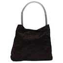 Bolsa Tote PRADA em cetim marrom Auth mr230 - Prada