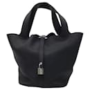 Hermes Black Clemence Leather Picotin Lock 22 Tote Bag - Hermès