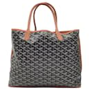 Goyard Black / Brown Goyardine Canvas Reversible Tote Handbag