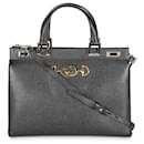 Gucci Black Pebbled Calfskin Medium Zumi Top Handle Tote