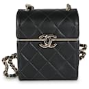 Chanel 23C Black Quilted Lambskin Box Chain Vanity