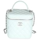 Chanel Blue Quilted Caviar Top Handle Vanity Case