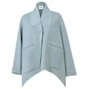 Cappotto corto Hermès in lana azzurra