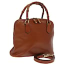 GUCCI Bamboo Handtasche Leder 2-Wege Rot Auth 79497 - Gucci