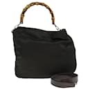 GUCCI Bamboo Schultertasche Nylon 2way Khaki 001 2404 1577 Auth 77677 - Gucci