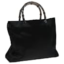 Bolso de mano de satén negro GUCCI Bamboo 002 1010 002020 Auth yk13177 - Gucci