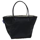 Burberry Nova Check Blue Label Tote Bag Nylon Beige Schwarz Auth yb583