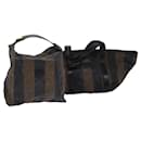 Borsa a mano in tela Pecan FENDI 2 pezzi Nero Marrone Auth bs14158 - Fendi