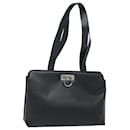 Sac à main Gancini en cuir noir Auth 79402 de Salvatore Ferragamo