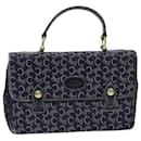 CELINE C Macadam Canvas Shoulder Bag Navy Auth 79817 - Céline