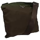 PRADA Shoulder Bag Nylon Khaki Brown Auth 79144 - Prada