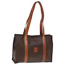 CELINE Macadam Canvas Tote Bag PVC Leather Brown Auth 78272 - Céline