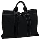 HERMES Deauville MM Tote Bag Canvas Black Auth bs15473 - Hermès