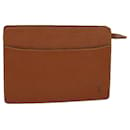 LOUIS VUITTON Epi Pochette Homem Bolsa Clutch Marrom Zipang ouro M52528 Auth th5082 - Louis Vuitton