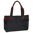 GUCCI Web Sherry Line Hand Bag Canvas Red Black Green 73983 Auth 75830 - Gucci