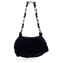 Black Ruffled Satin Flower Mini Shoulder Bag - Yves Saint Laurent