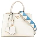 Prada White Saffiano City Greche Paradigme Bag