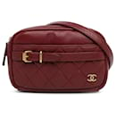 Chanel Red Small Quilted Lambskin Buckle Camera Bag