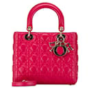 Sac à main en cuir Dior Lady Dior 2WAY rose en très bon état