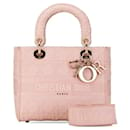 Dior Lady Dior Cannage Diorissimo Canvas-Handtasche in sehr gutem Zustand