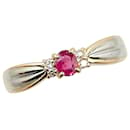 K18 Gold Pt900 Platinum Ruby 0.26ct Diamond 0.04ct Ring in Excellent Condition - & Other Stories