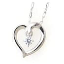 4℃ Heart White Stone Necklace K10WG White Gold 111646123211 in Great Condition - & Other Stories