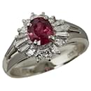 Pt900 Platinum Ruby 0.94ct Diamond 0.31ct Ring in Excellent Condition - & Other Stories