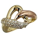 K18YG Yellow Gold K18PG Pink Gold Diamond Knot Combo Ring in Excellent Condition - & Other Stories