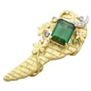 K18YG Pt900 Green Tourmaline 15.80ct, Diamond 0.19ct, & Tanzanite Brooch in Platinum / Yellow Gold for Women, Pre-Owned in Excellent Condition - & Other Stories