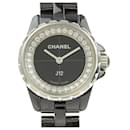 Chanel J12 Montre-bracelet à quartz pour femme XS avec cadran diamant en céramique/acier inoxydable, Noir [Occasion] en très bon état