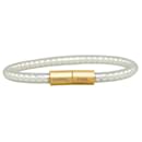 Chanel Fake Pearl Bracelet White Gold Vinyl Plated in Very Good Condition