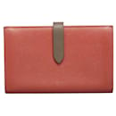 Celine Large Strap Wallet Leather Bicolor Pink Gray in Very Good Condition - Céline