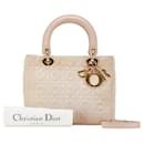 Dior Lady Dior Cannage Suede Handbag in Very Good Condition