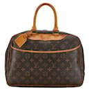 Louis Vuitton Monogram Deauville Handbag M47270 Brown PVC Leather in Very Good Condition