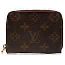 Louis Vuitton Monogram Zippy Coin Purse M60067 Brown PVC Leather in Very Good Condition